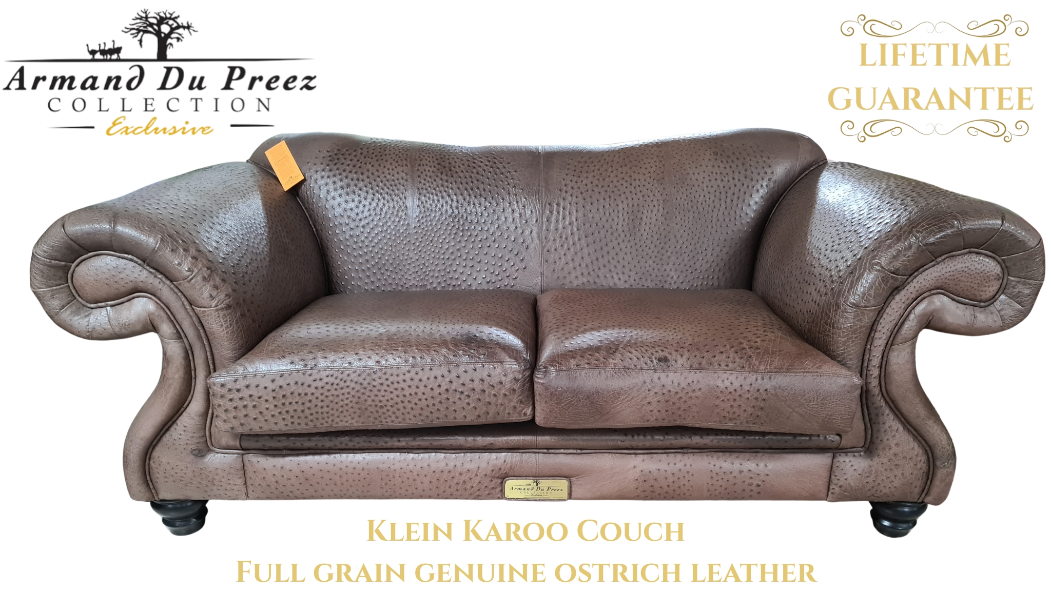 Klein Karoo Ostrich Leather Couch